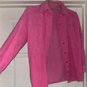Pink Corduroy Button-Up Shirt